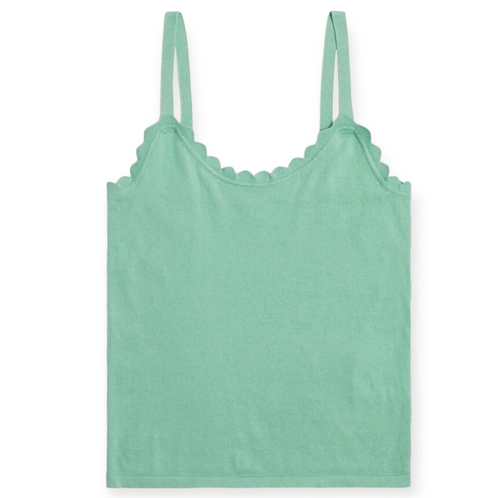 NWT J. Crew Factory Shell Sweater Knit Sleeveless Soft Girl Coastal Scalloped 3X